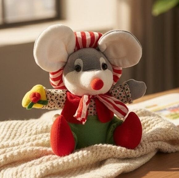 International Silver Other - International Silver Company Christmas Mouse With Cheese Plush 12" Tall Sitting